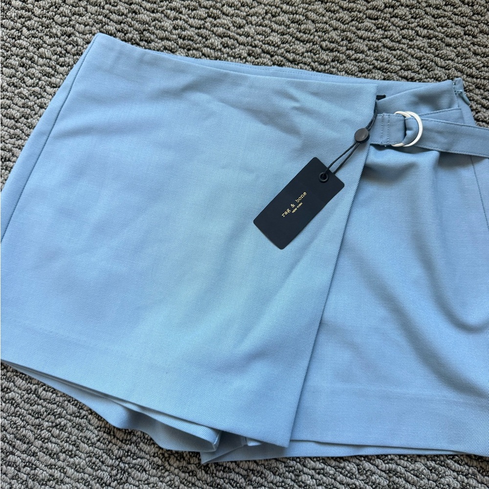 Rag & Bone Light Blue Sasha Twill Skort - Picture 2 of 6